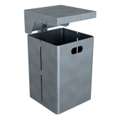 Square litter bin with cover | hot dipped galvanized | without standingpost